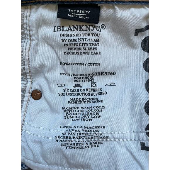 BlankNYC The Fulton Boyfriend Distressed Denim Roll Up Short Vodka Soda White 28 - Picture 6 of 10